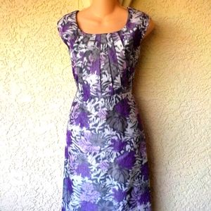 *Purple Floral Alex Marie Sheath Dress- Size 2P
